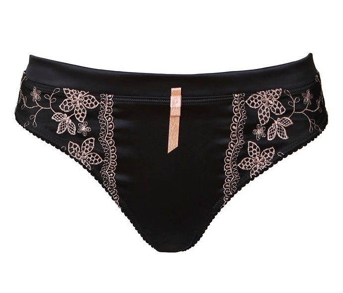 Front view of Patera Radiance satin and lace briefs