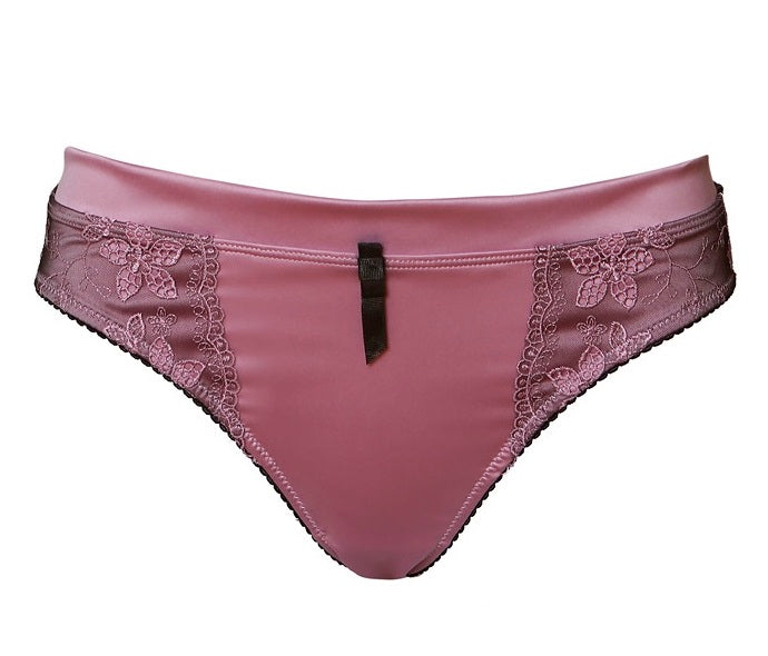 Front view of Patera Radiance satin and lace briefs